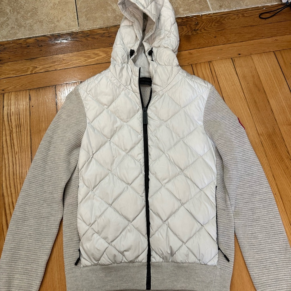 Canada Goose Light Gray Quilted Jacket with Hood